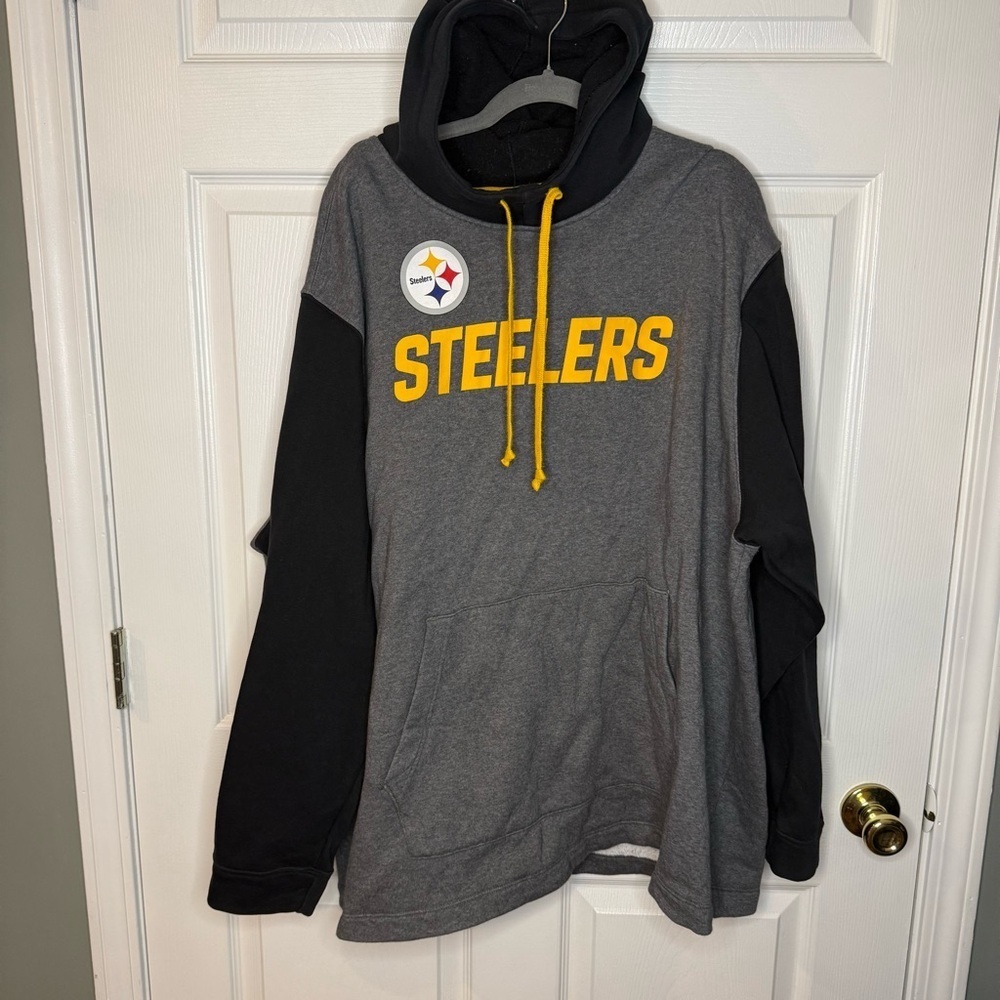 Nike NFL Pittsburgh Steelers Gray and Black Hoodie Size XXL GUC